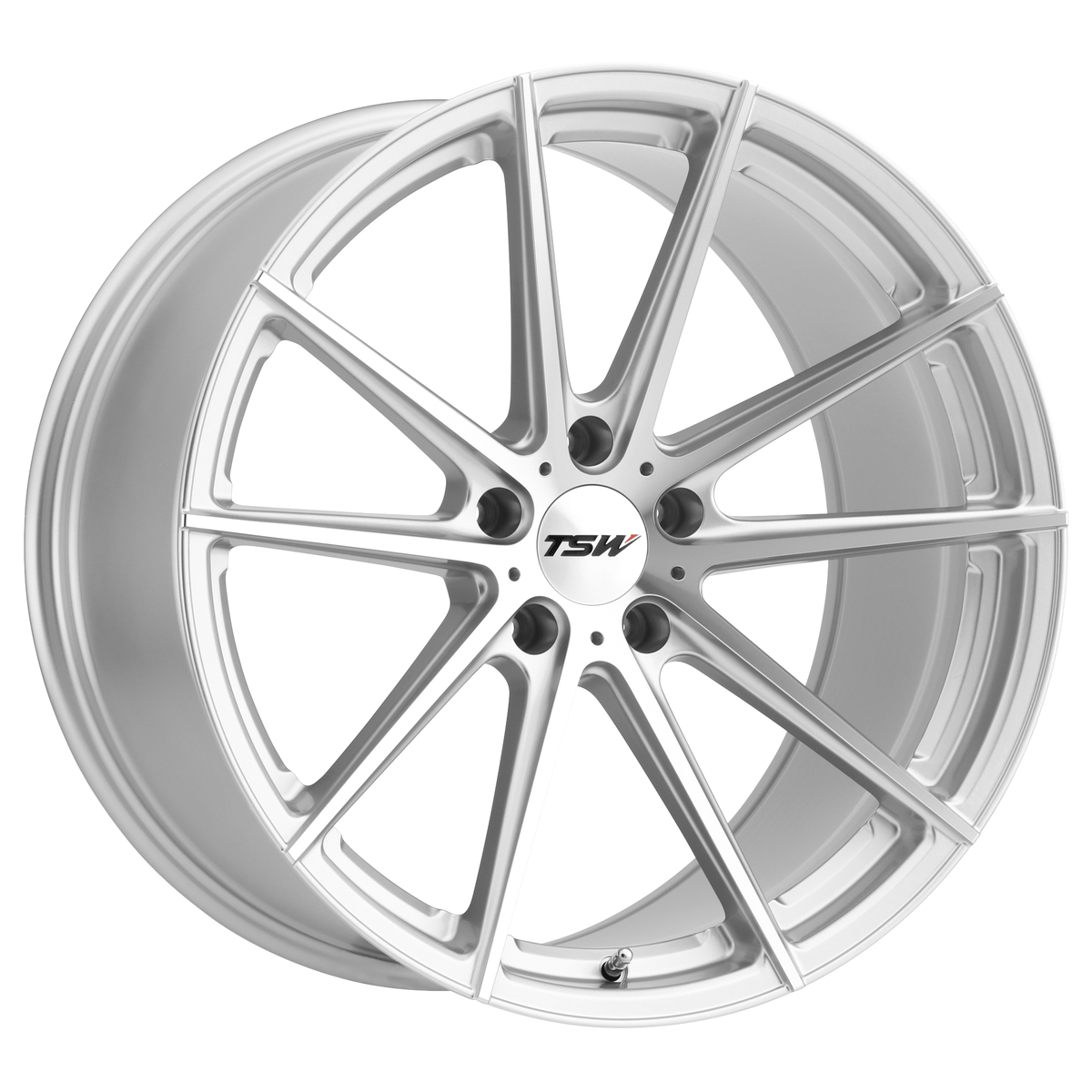 TSW BATHURST 20x11 Silver W/ Mirror Cut Face 5x114.3 50mm
