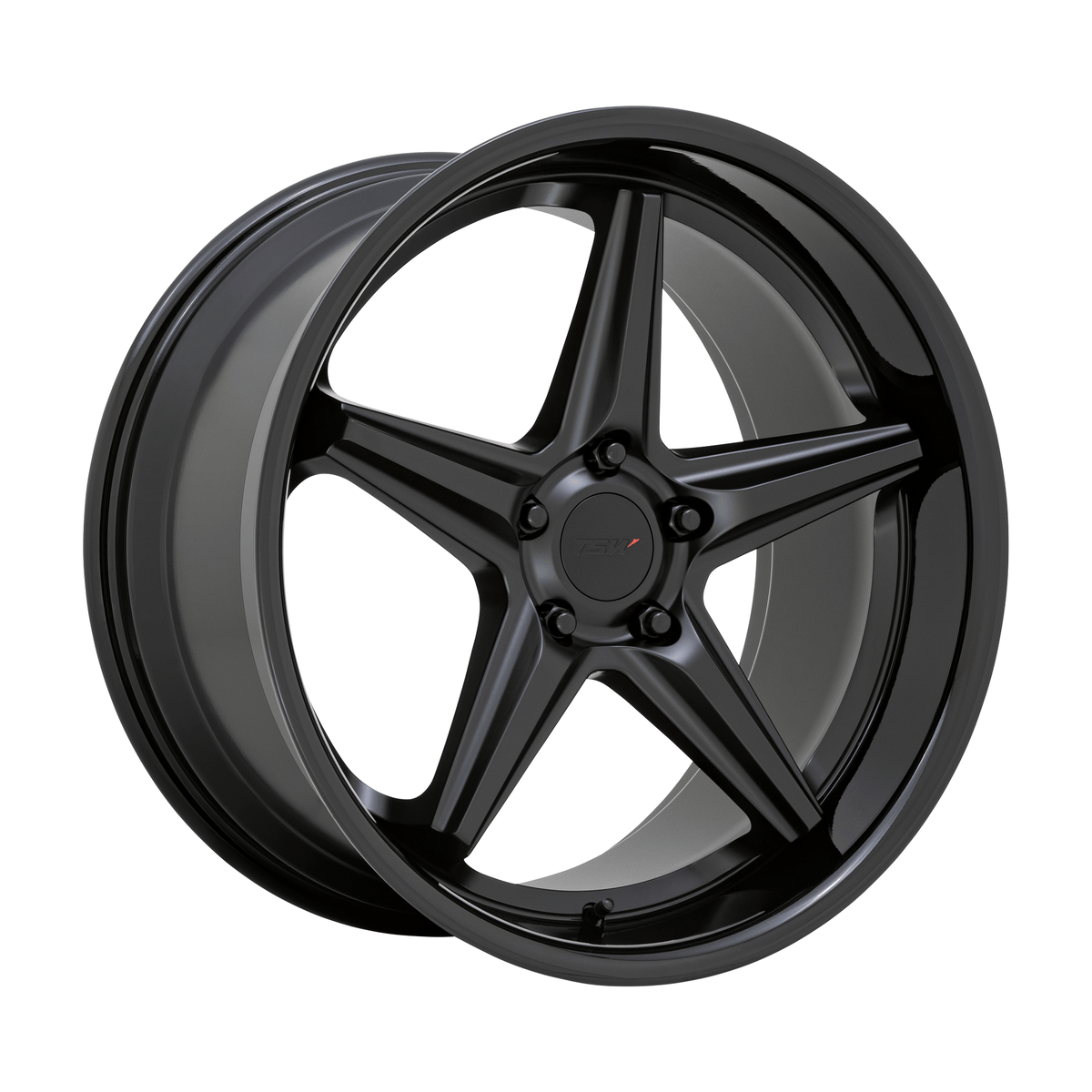 TSW LAUNCH 20x10 Matte Black W/ Gloss Black Lip 5x114.3 40mm