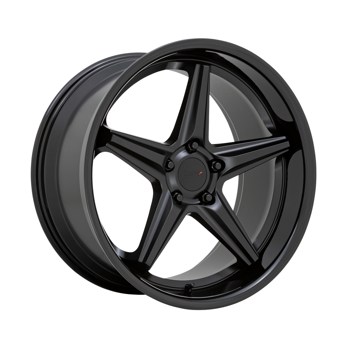 TSW LAUNCH 20x10 Matte Black W/ Gloss Black Lip 5x114.3 40mm