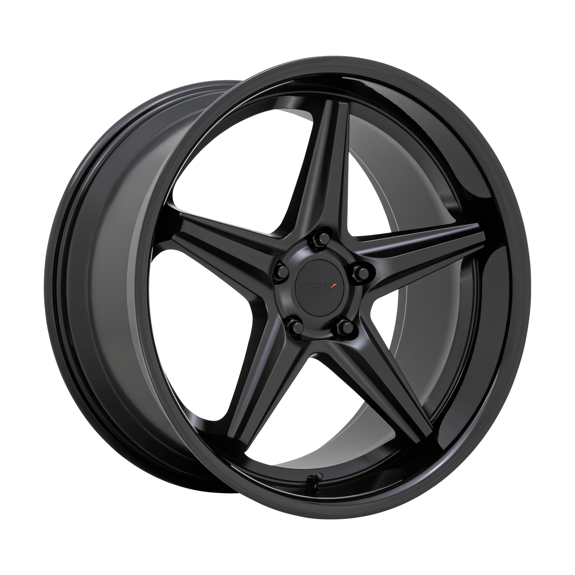 TSW LAUNCH 20x8.5 Matte Black W/ Gloss Black Lip 5x114.3 40mm