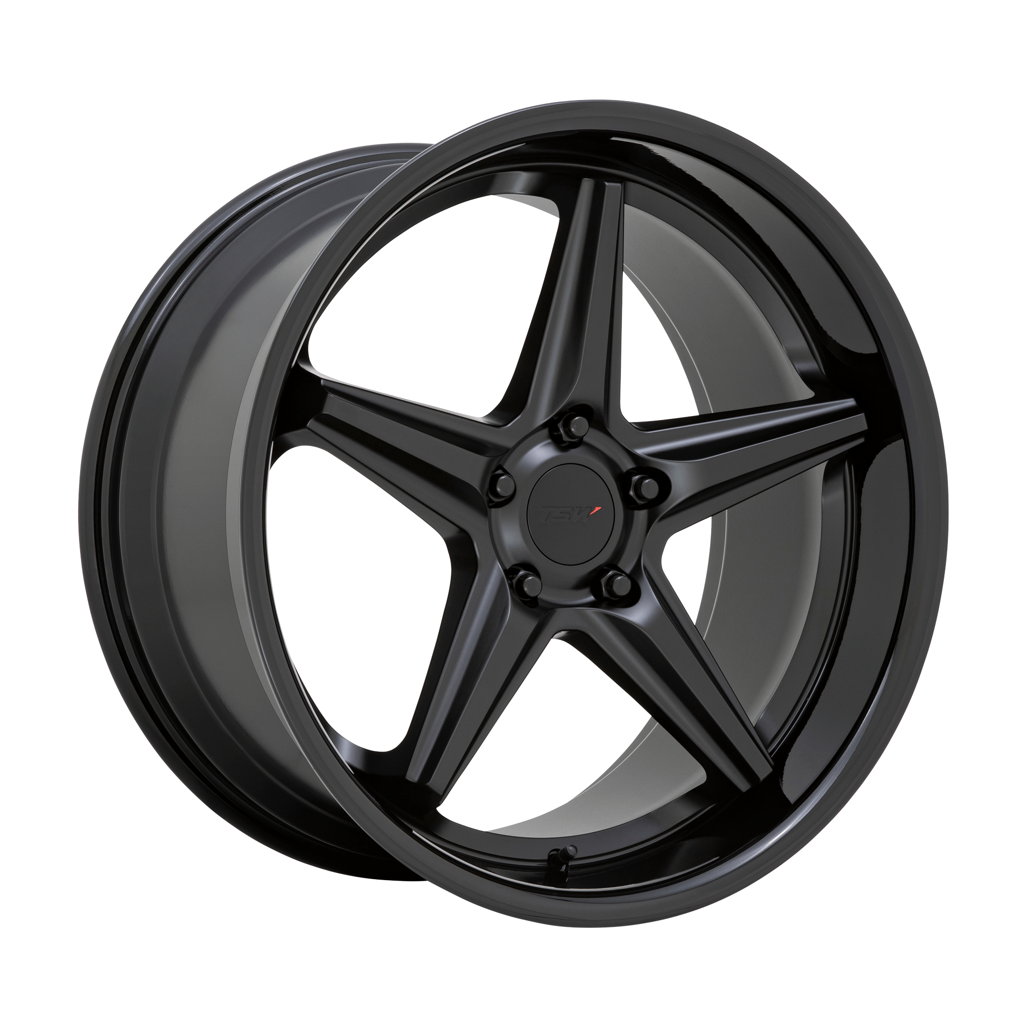 TSW LAUNCH 20x8.5 Matte Black W/ Gloss Black Lip 5x114.3 40mm