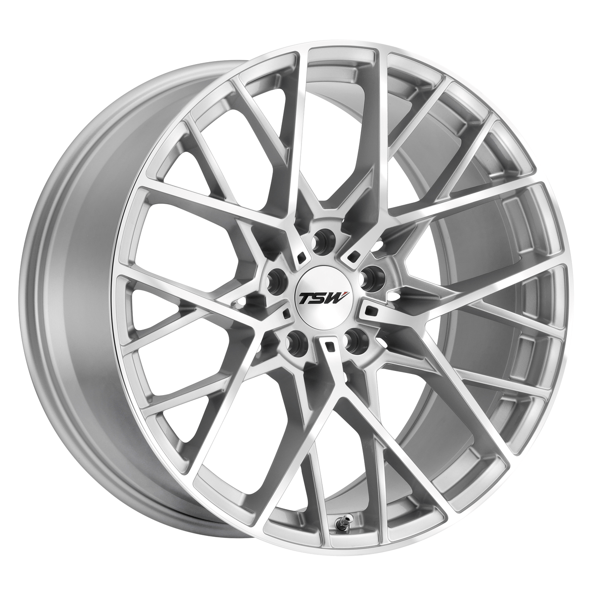 TSW SEBRING 20x10 Silver W/  Mirror Cut Face 5x114.3 40mm