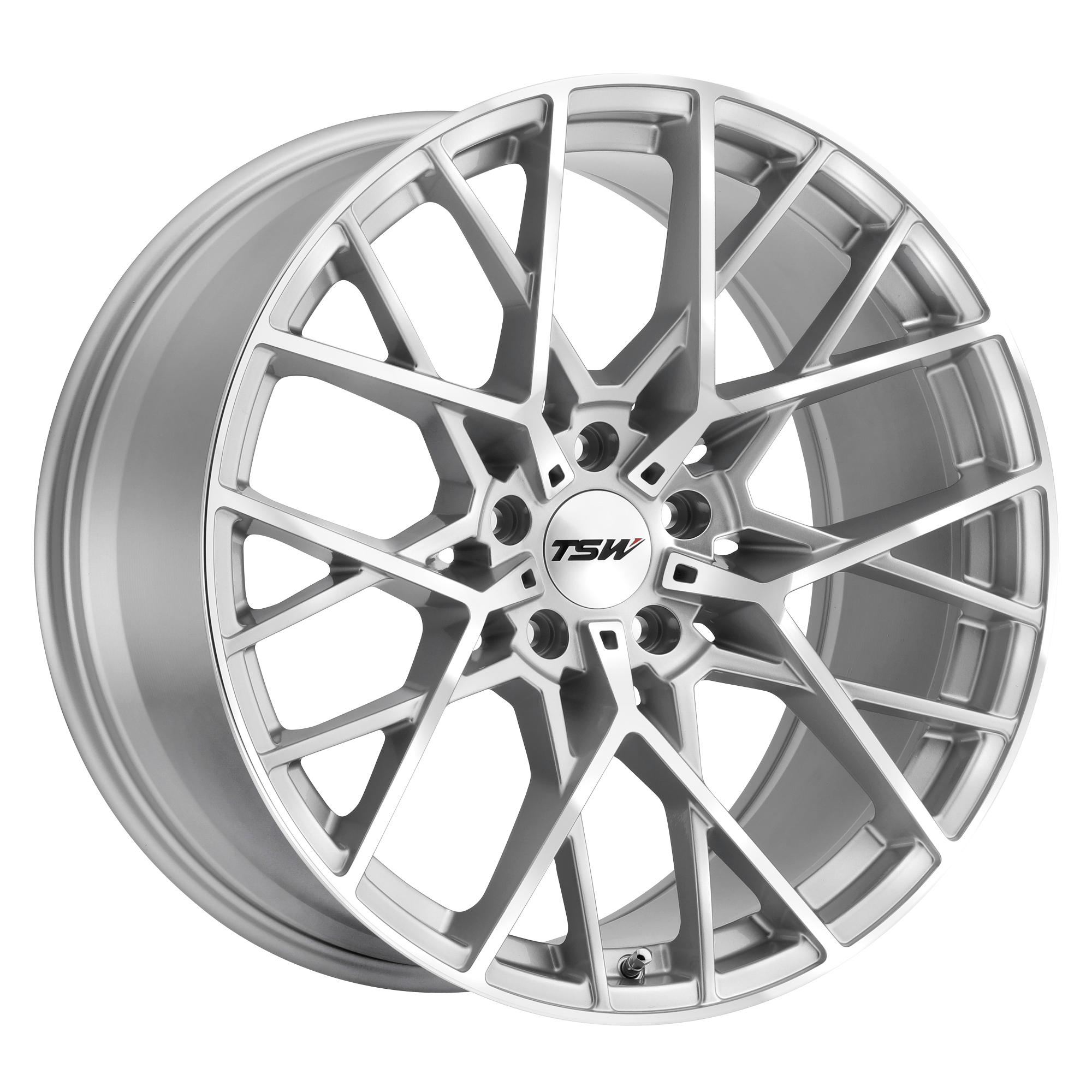 TSW SEBRING 20x10 Silver W/  Mirror Cut Face 5x114.3 40mm