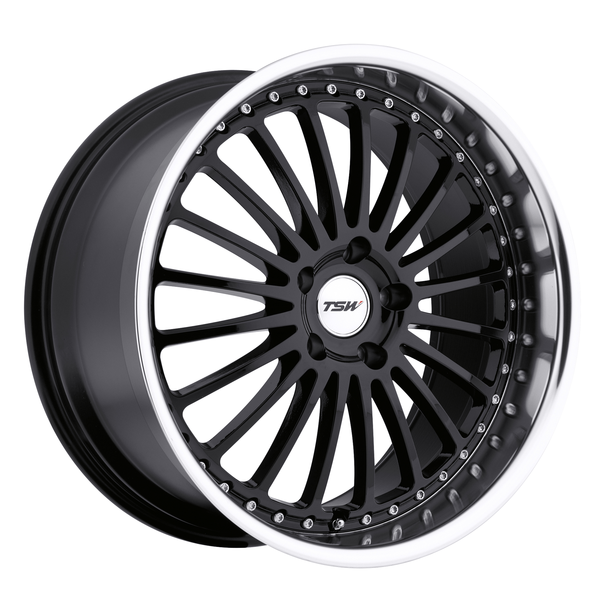 TSW SILVERSTONE 18x8 Gloss Black W/ Mirror Cut Lip 5x114.3 40mm