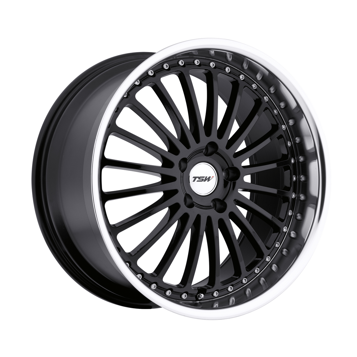 TSW SILVERSTONE 18x8 Gloss Black W/ Mirror Cut Lip 5x114.3 40mm