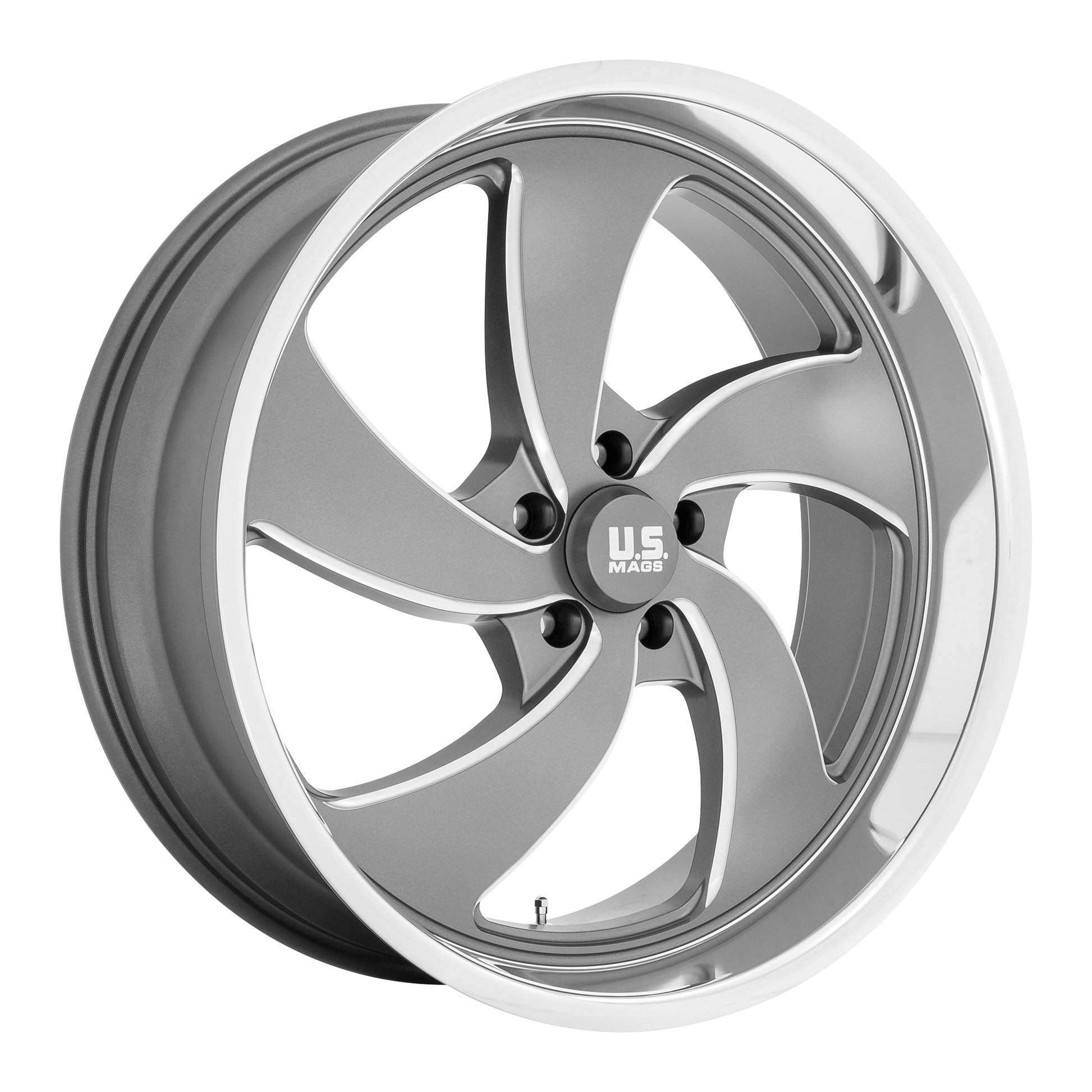 US Mag 1PC U133 DESPERADO 22x9 Anthracite Milled Diam-Cut Lip 6x135 25mm