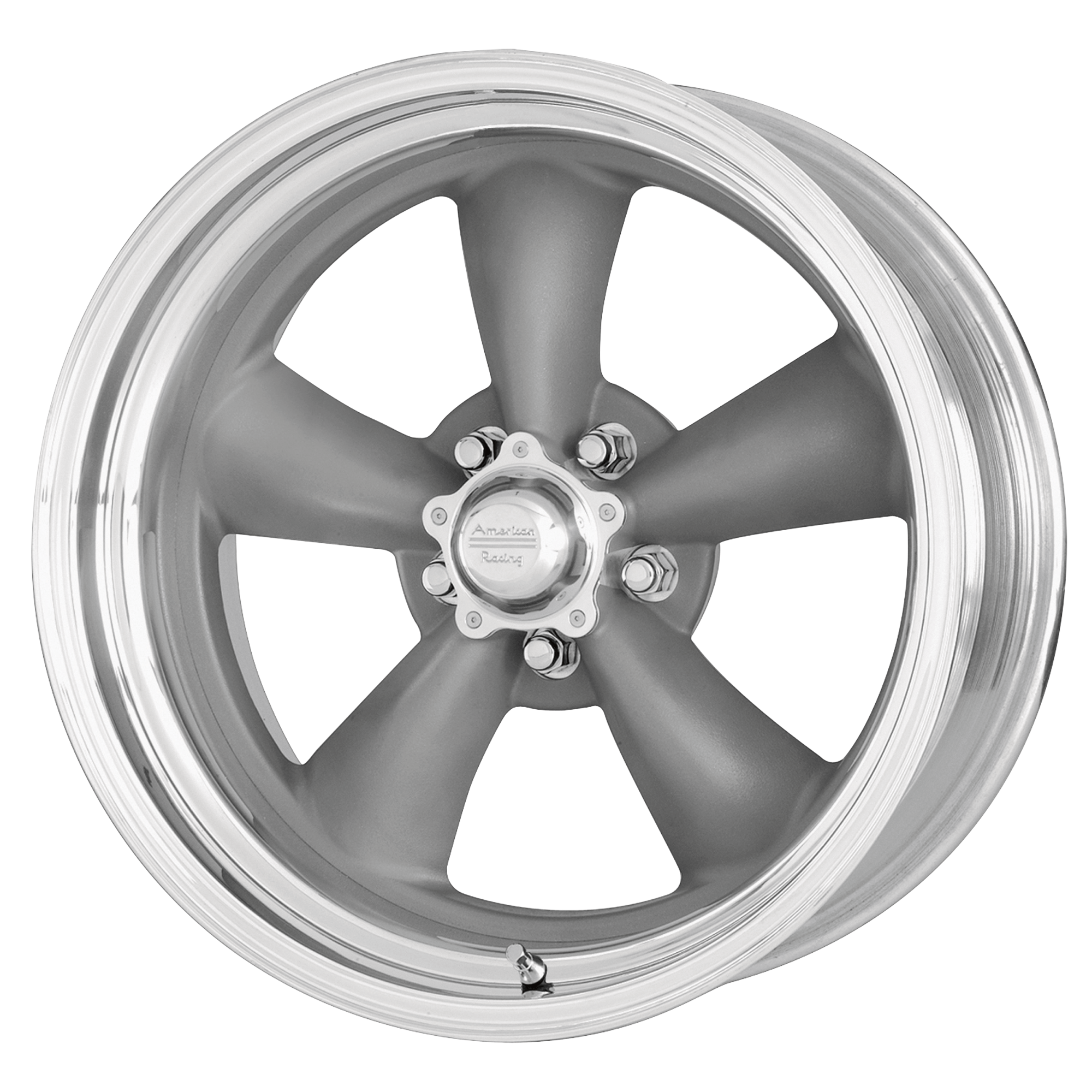 American Racing Vintage VN215 CLASSIC TORQ THRUST II 17x8 Mag Gray W/ Machined Lip 5x114.3 25mm