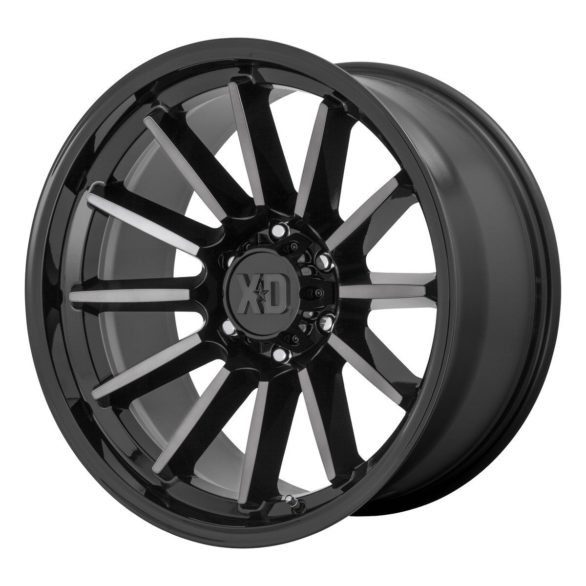 XD XD855 LUXE 17x9 Gloss Black Mach W/ Gray Tint 6x135 18mm